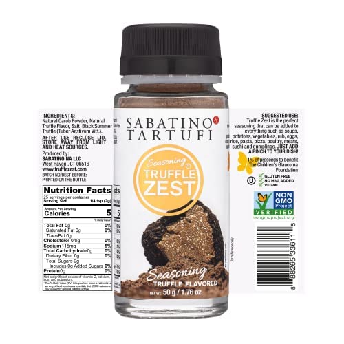 Sabatino Tartufi Truffle Zest on pasta adds subtle truffle aroma.