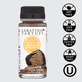 Sabatino Tartufi Truffle Zest sprinkled on pizza boosts savoriness.