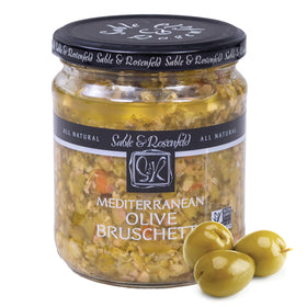 Sable & Rosenfeld Mediterranean bruschetta jar 16oz, ready to elevate sandwiches and appetizers.