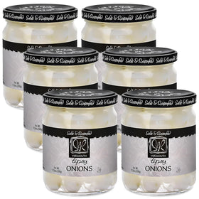 Sable & Rosenfeld Tipsy Onions jar closeup for ready cocktail garnish