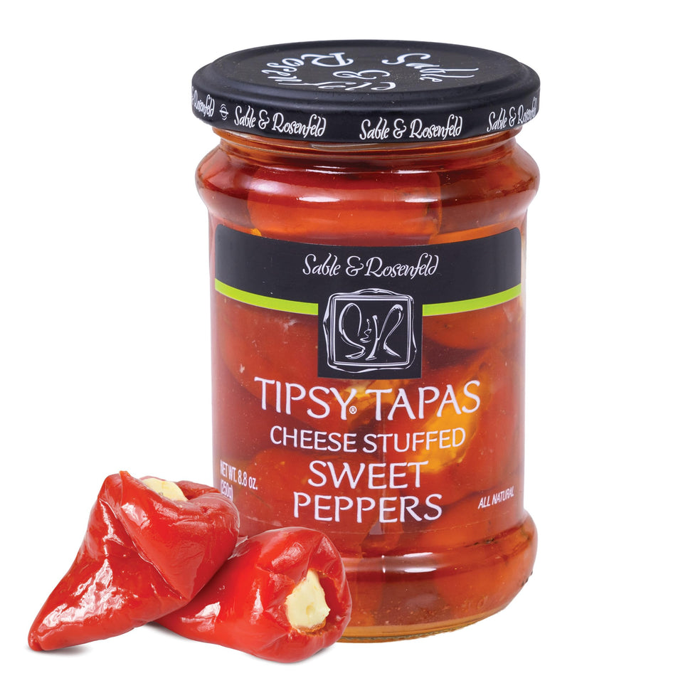 Sable & Rosenfeld Tipsy Tapas jar of cheese-stuffed peppers ready to serve