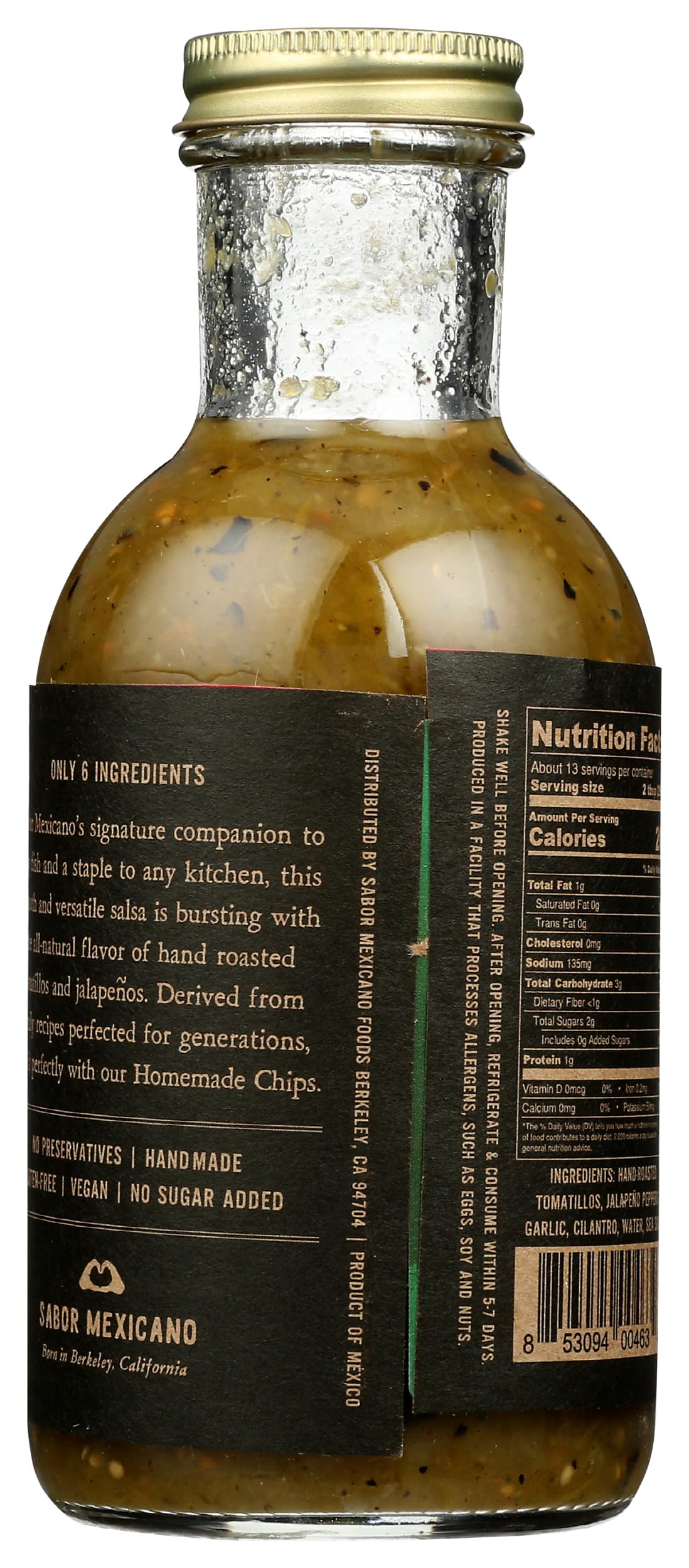 SABOR MEXICANO Salsa Verde pour closeup showing vibrant texture