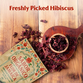 Sabor Orgánico hibiscus dried flowers in a bulk pack for large batches.