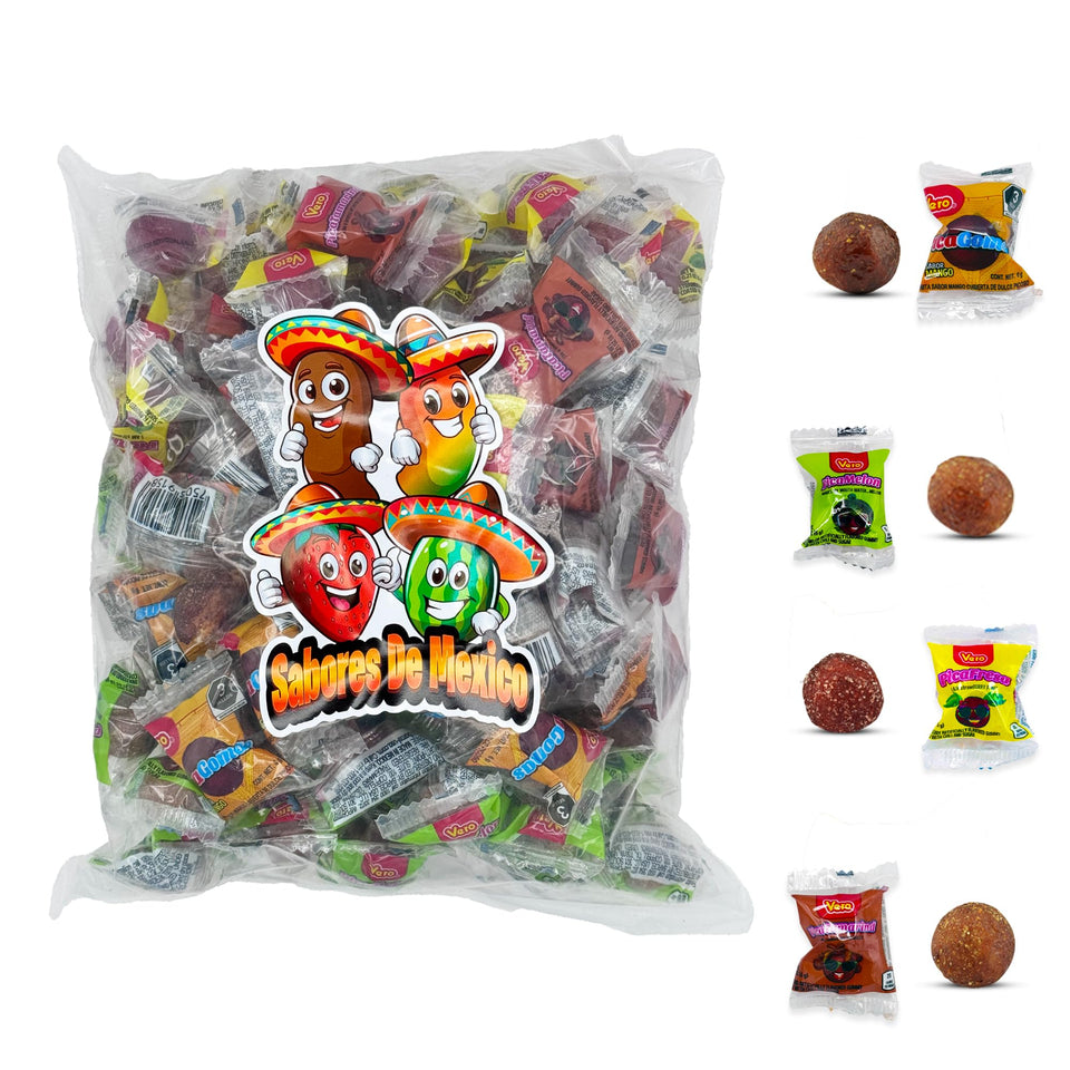 Sabores De Mexico Vero Pica Fresa Pica Goma Mix close-up shows strawberry heat perfect for sharing