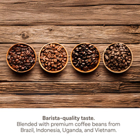 Instant coffee blend from multiple origins for a rich cup