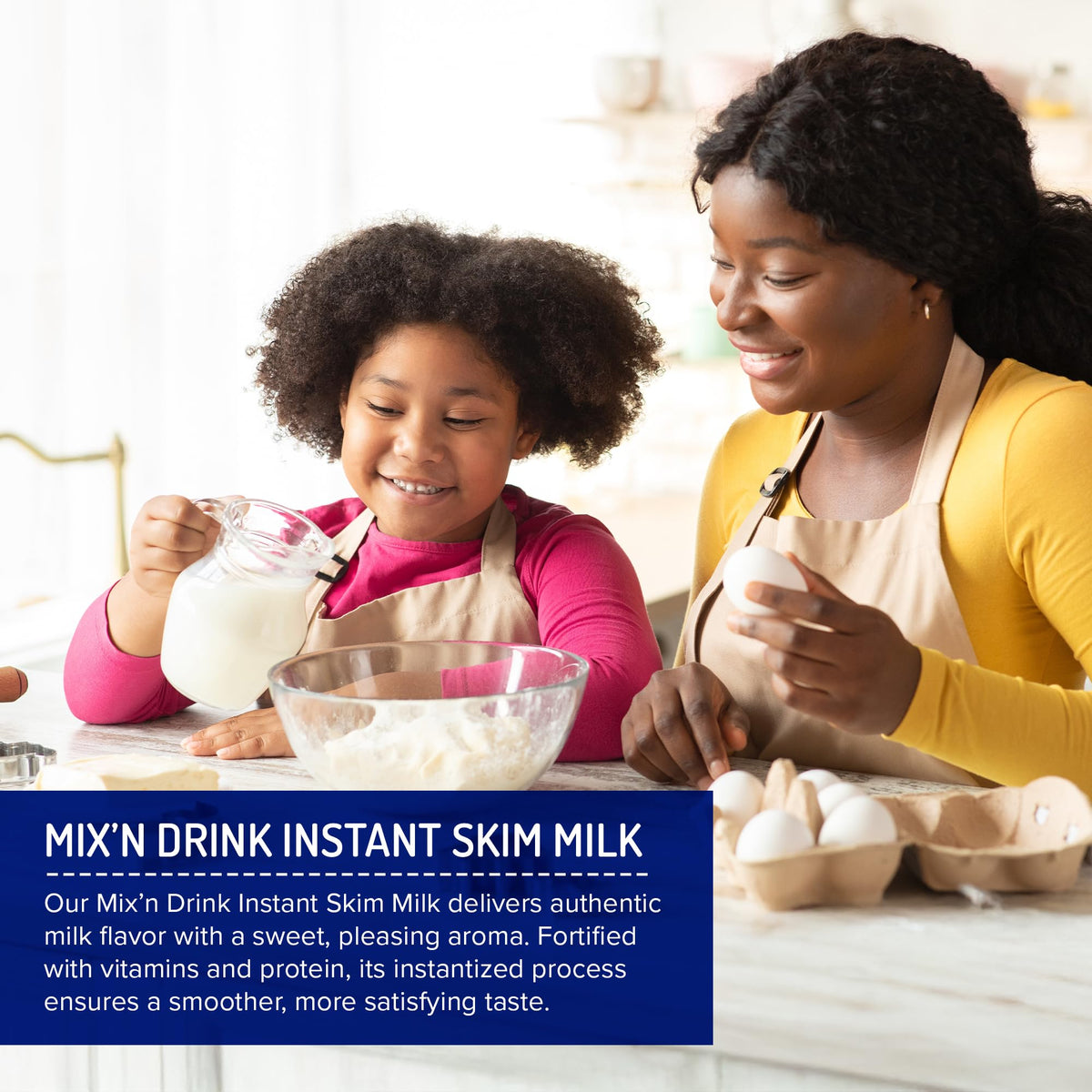 SACO Mix'n Drink fortified with vitamins A & D for added nutrients.