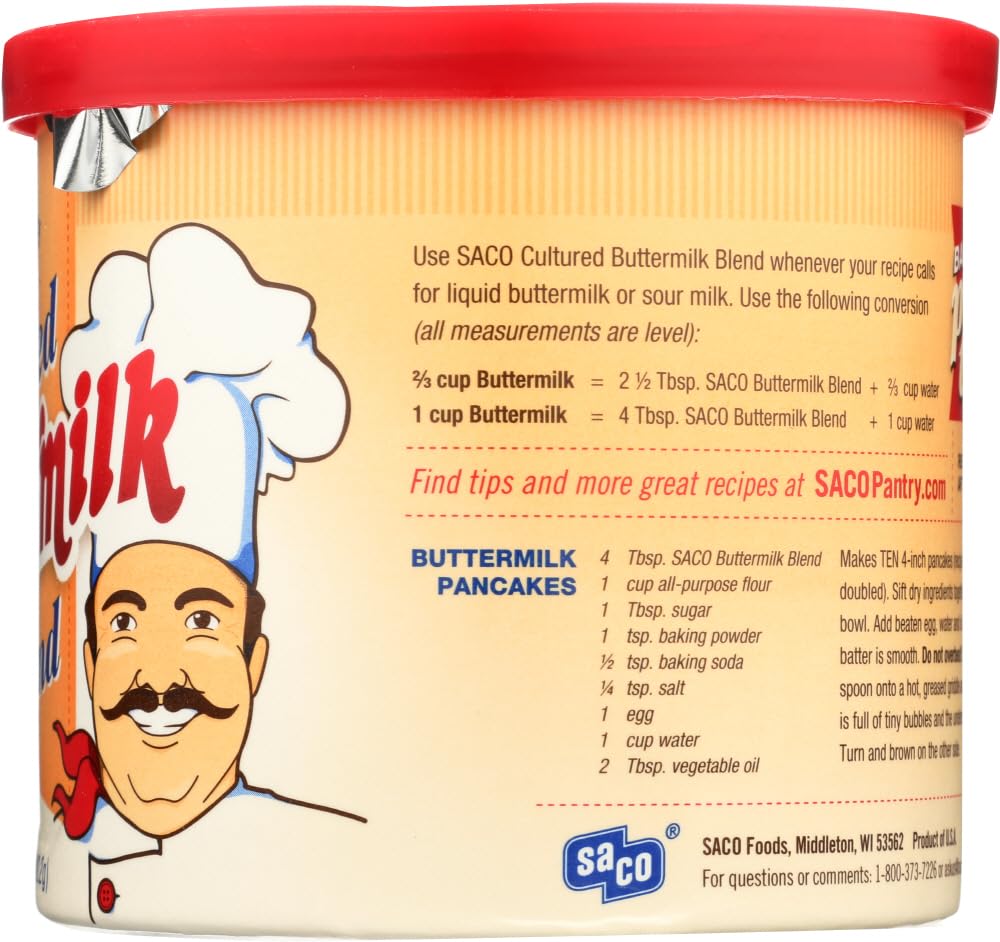 Saco powdered buttermilk used in dressings or marinades, versatile kitchen ingredient.