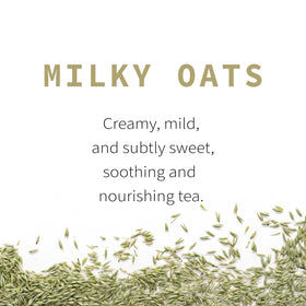 Milky Oats packaging on a shelf, highlighting single-source herb quality