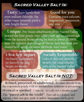 Sacred Valley Salt finishing salt detail for precise seasoning.