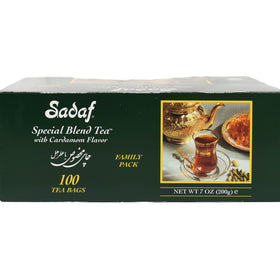 Sadaf Cardamom tea packaging shows Kosher RCC certification