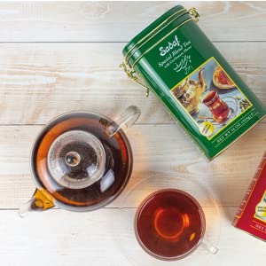 Sadaf Cardamom Tea packaging label, premium presentation from Sri Lanka.