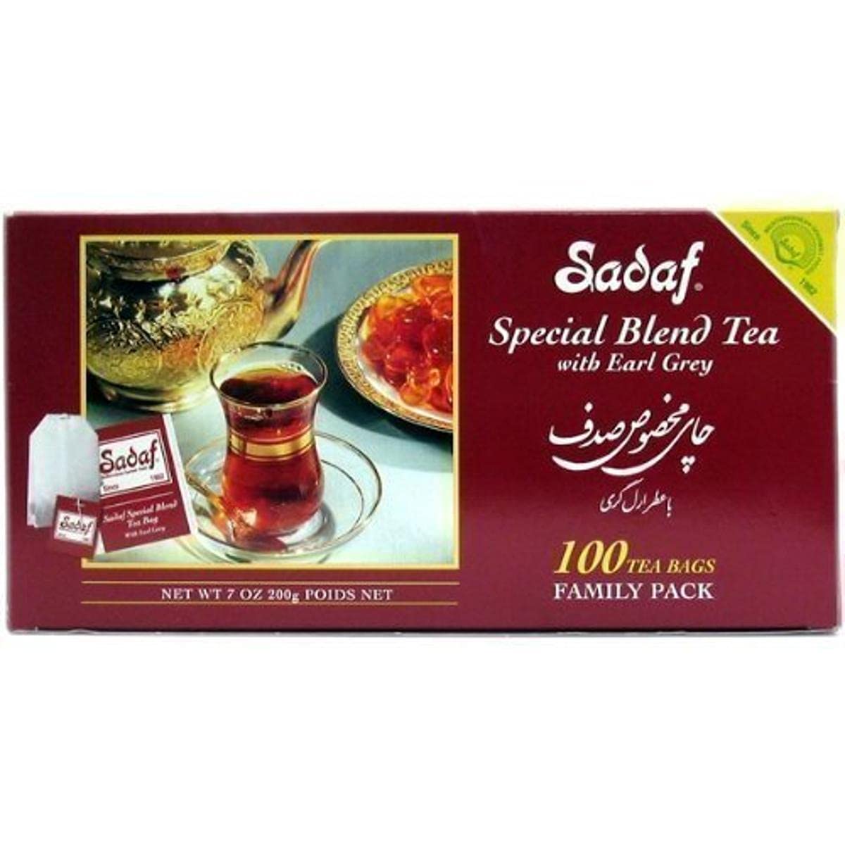 Sadaf Earl Grey paper tea bags ready for a quick, aromatic cup