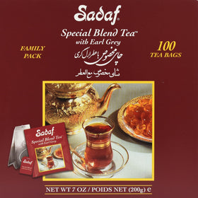 Sadaf Earl Grey tea bags pack, convenient freshness for daily use.