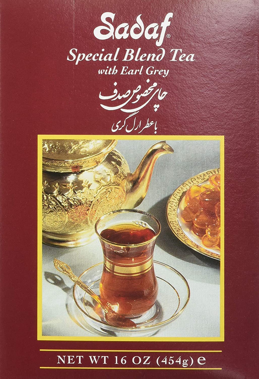 Sadaf Earl Grey tea steeping in cup, releasing fragrant bergamot aroma.