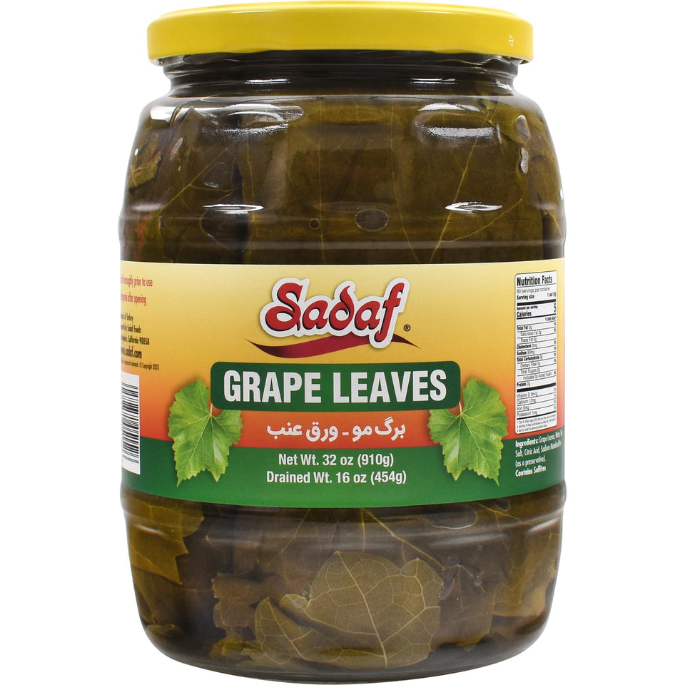 Sadaf grape leaves ready-to-use for wraps and dolma, delivering convenience and authentic flavor.
