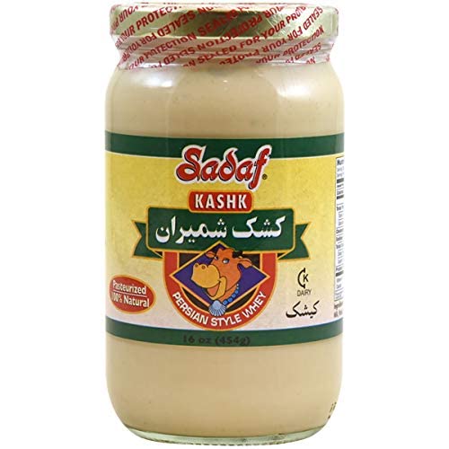 Sadaf Kashk in jar 16oz, ready to use for soups and spreads.
