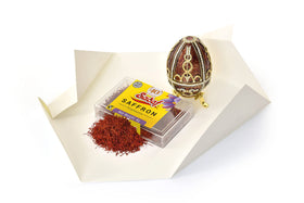 Sadaf saffron threads in a paella pan for rich color