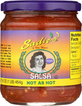Sadie's Not As Hot Salsa pack-2 front view, perfect for quick dips and party snacks.