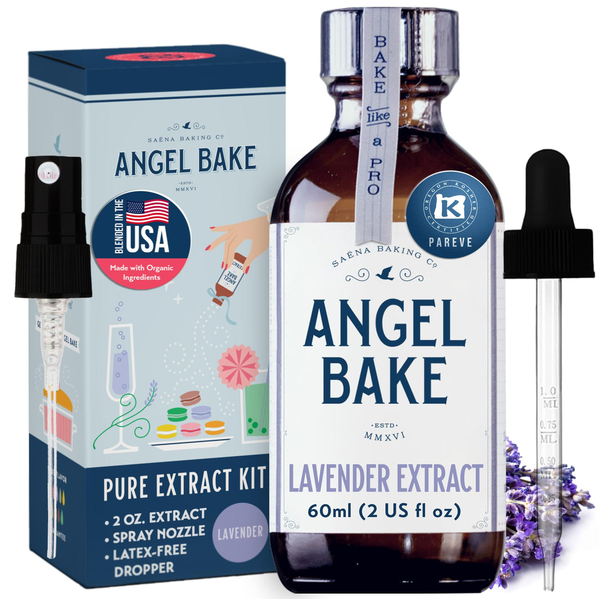 SAENA BAKING CO Angel Bake lavender extract spritzer bottle for precise flavoring in desserts