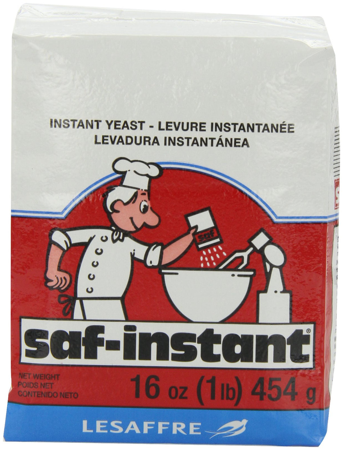 SAF Instant Yeast 4-pack packaging shown, ideal for bulk baking