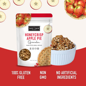 Safe and Fair Honeycrisp Apple Pie Granola bowl as a breakfast topping