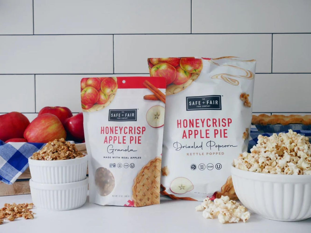 Safe + Fair Honeycrisp Apple Pie Granola vegan option for plant-based meals.