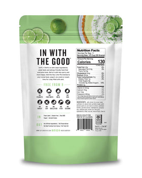 Ingredients on Safe + Fair Key Lime Pie Granola showing non-GMO and kosher certification.