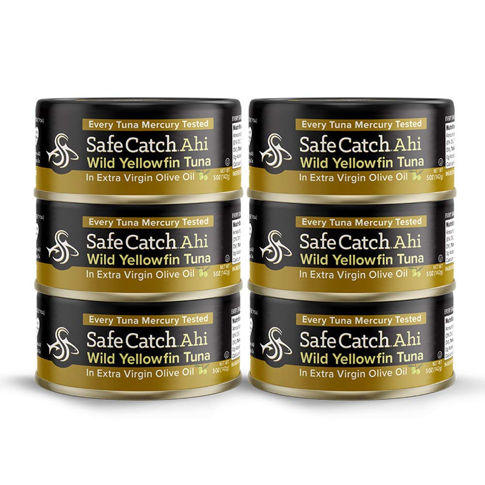 Safe Catch Ahi tuna steaks in olive oil for quick, flavorful meals.