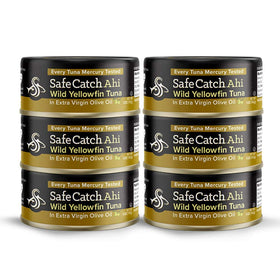 Safe Catch Ahi tuna steaks in olive oil for quick, flavorful meals.