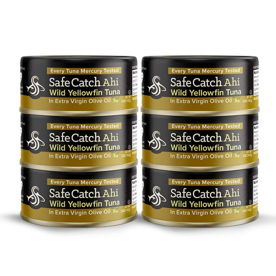 Safe Catch Ahi tuna steaks in olive oil for quick, flavorful meals.