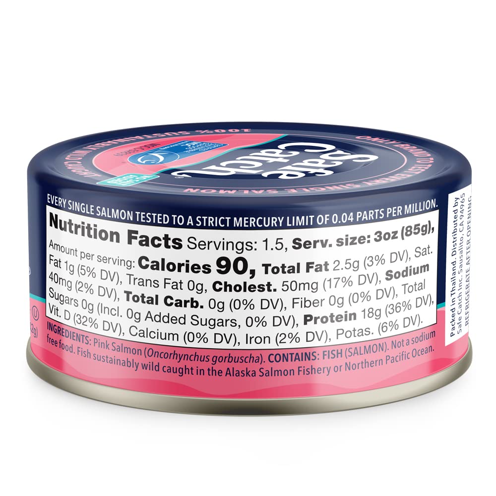 Safe Catch mercury tested salmon can ensuring purity for meal prep.