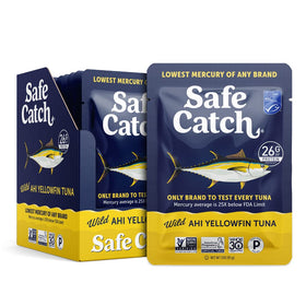 Safe Catch Mercury-tested tuna pouch with ultra-low mercury for safer seafood choices.