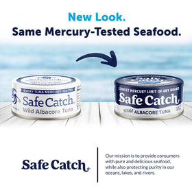 Safe Catch nutrition label highlighting 35 g protein per can