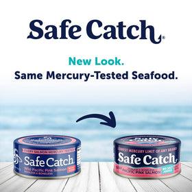 Safe Catch omega-3 rich salmon can for natural heart and brain nourishment.