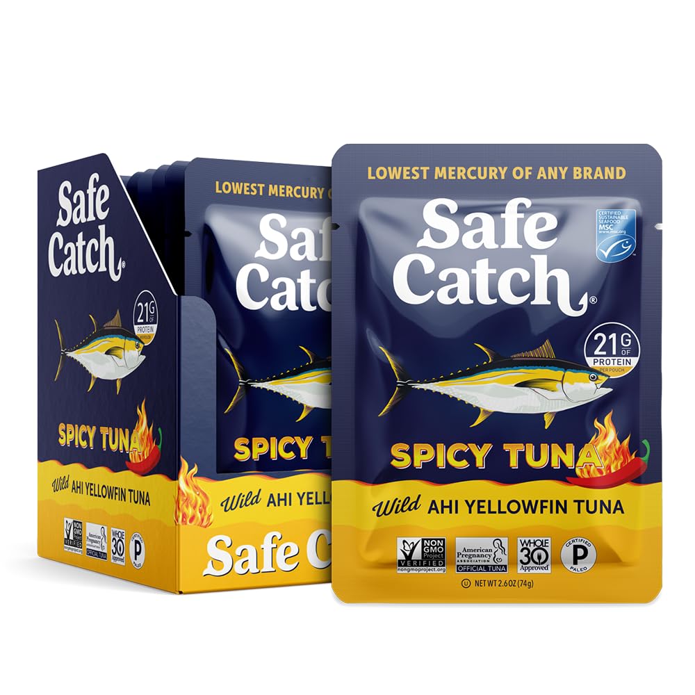 Safe Catch 12-pack of spicy tuna pouches offers convenient lean protein
