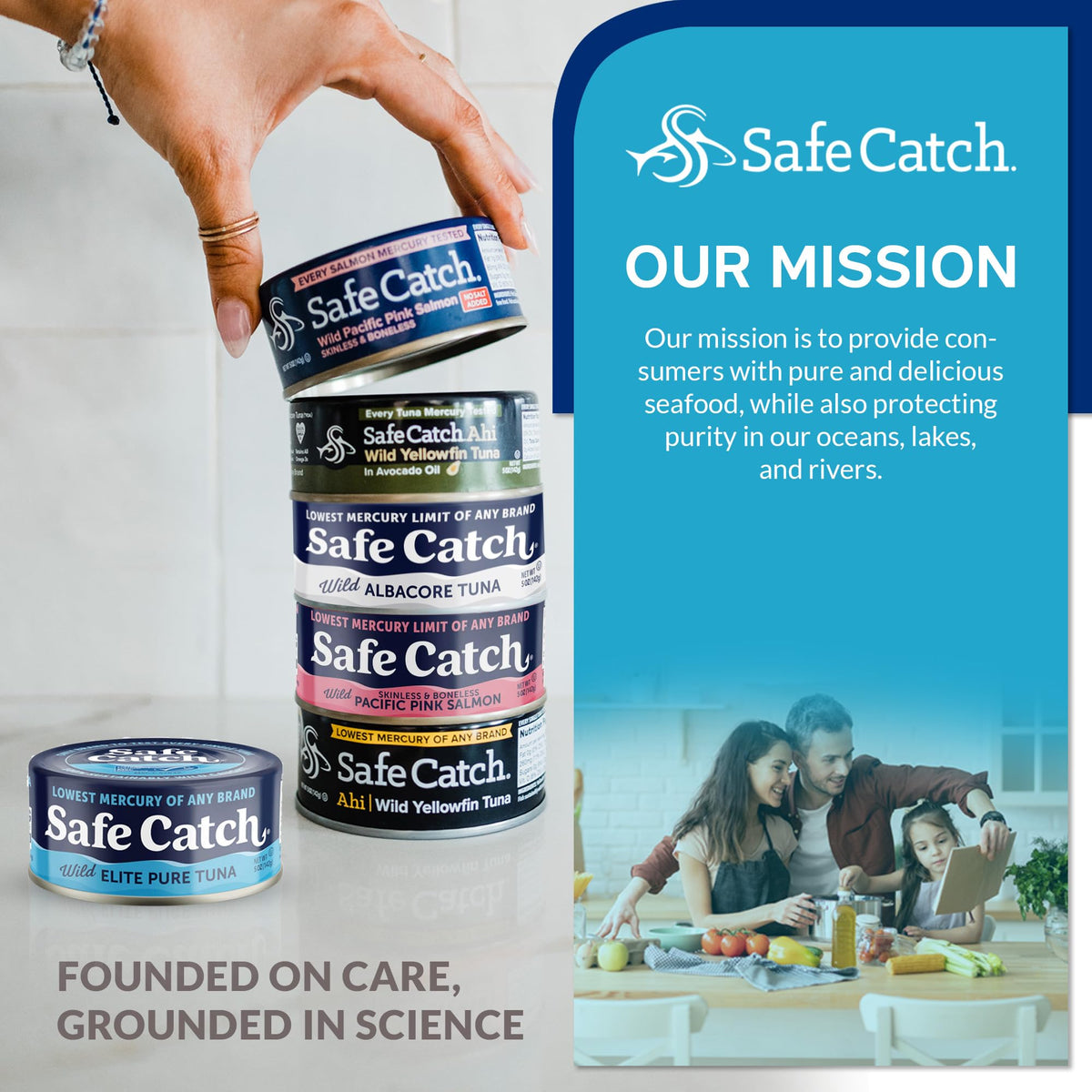 Safe Catch salmon on salad demonstrates lean protein for a quick, nourishing lunch.