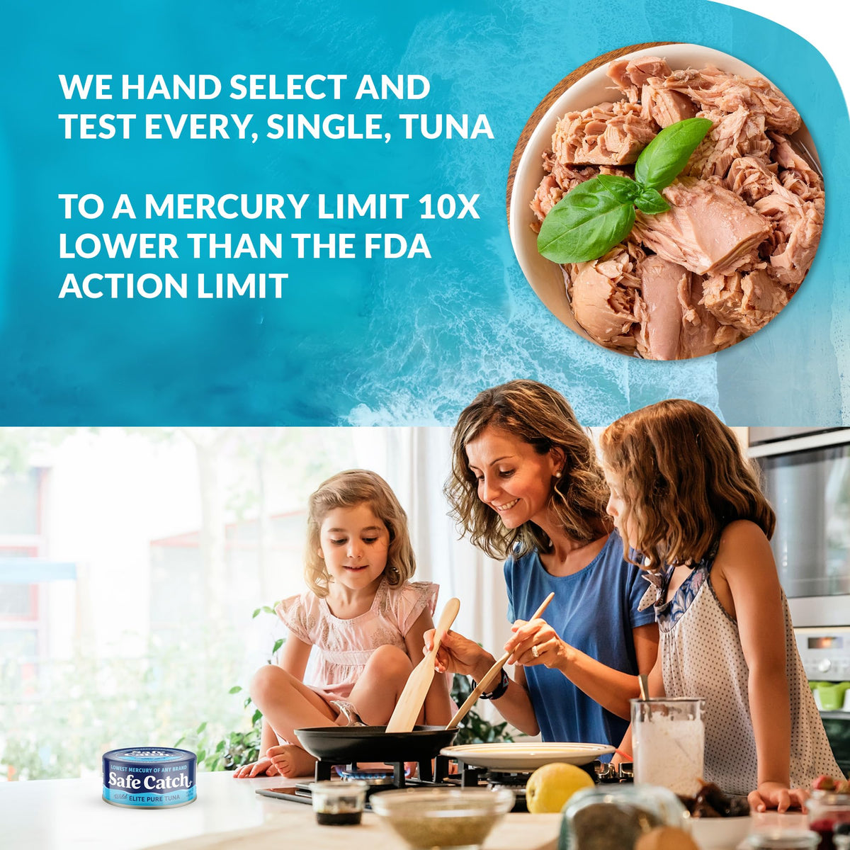 Safe Catch tuna can opened, ready for quick salads and protein-rich meals.