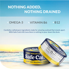 Safe Catch sustainably wild-caught tuna with Monterey Bay Watch label.