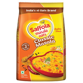 Saffola Masala Oats Classic Masala pack shot, quick meal option