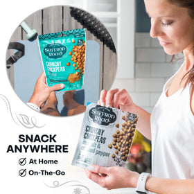 Saffron Road Crunchy Chickpeas ingredient panel, clean-label snacks with transparency.