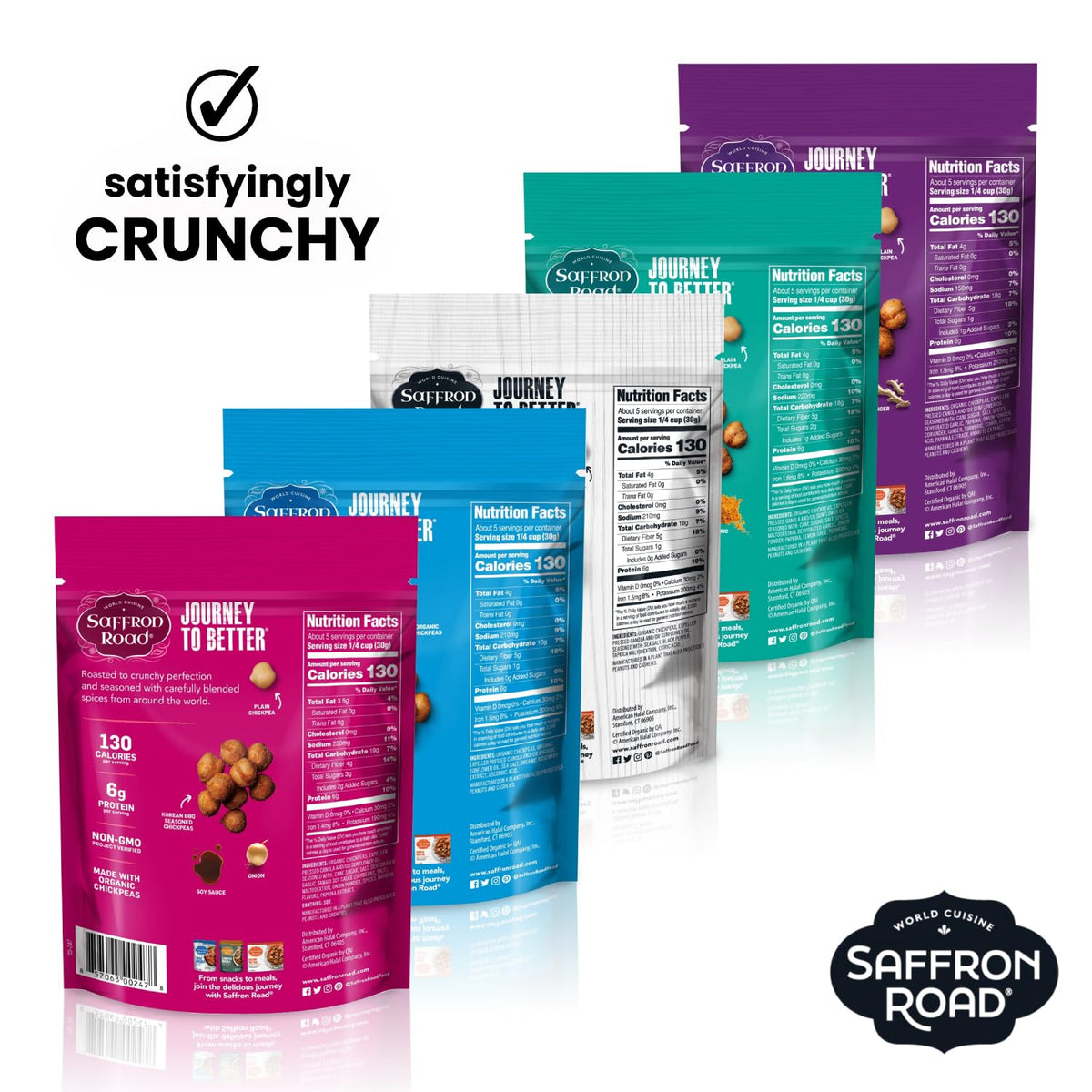 Saffron Road Crunchy Chickpeas lunchbox-ready, protein-rich snack for busy days.