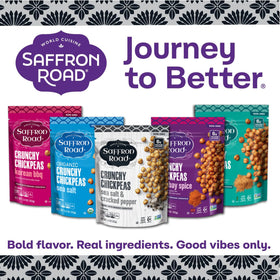 Saffron Road Crunchy Chickpeas variety pack, six-pack of global flavors.