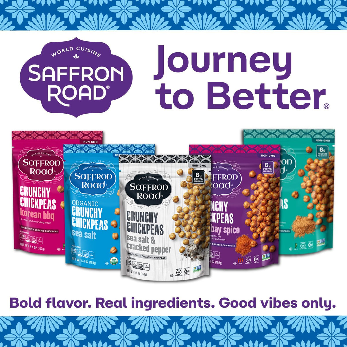 Saffron Road Chickpeas topping grain bowls and soups for texture and flavor.