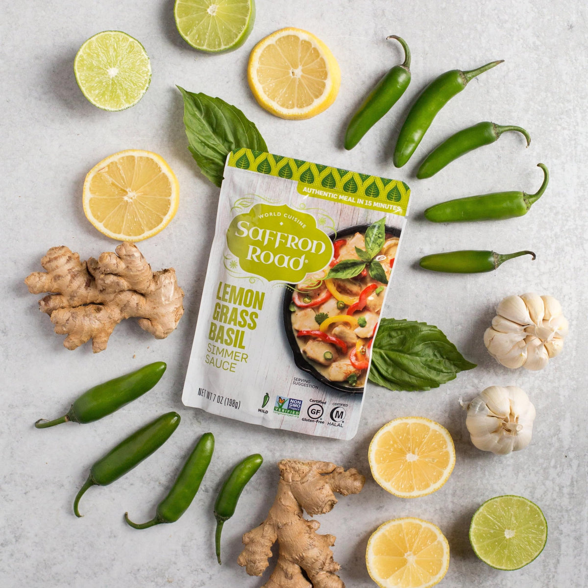 Saffron Road Simmer Sauce Coconut Curry pouch for creamy, aromatic meals.