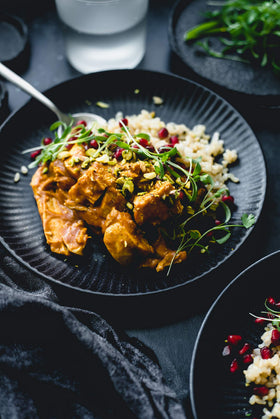 Saffron Road Tikka Masala served over rice or noodles