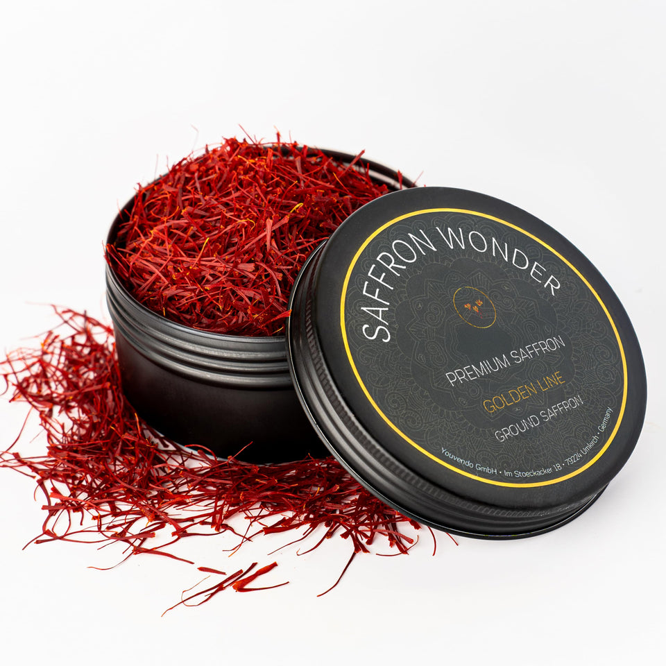 Saffron Wonder premium saffron threads in light-protected packaging preserving freshness.