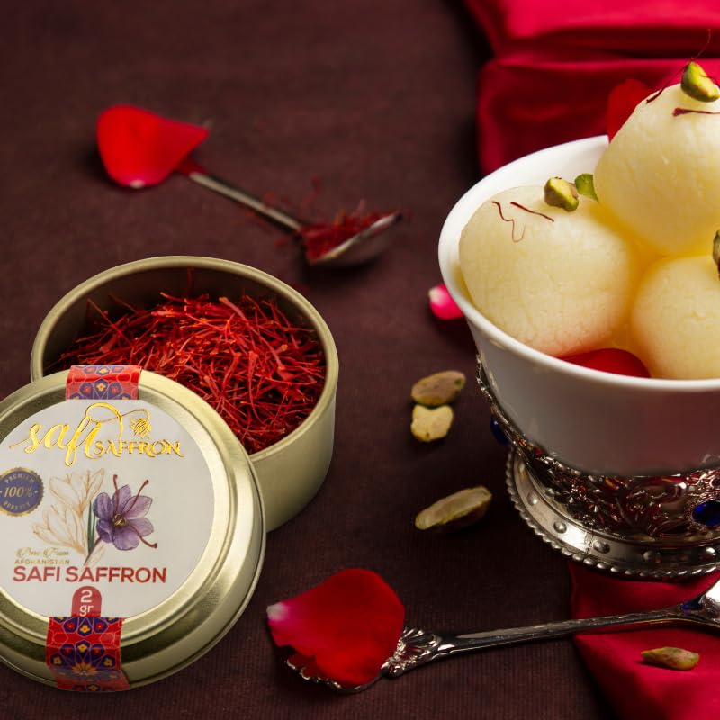 Safi saffron used in paella and tea for a vivid golden hue.