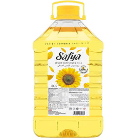 Safya 5L bottle of 100% pure sunflower oil, premium quality for versatile cooking.