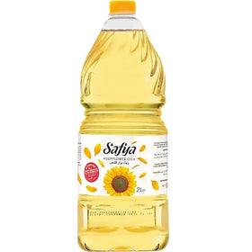 Safya sunflower oil bottle top view, pure Turkish oil for everyday cooking.