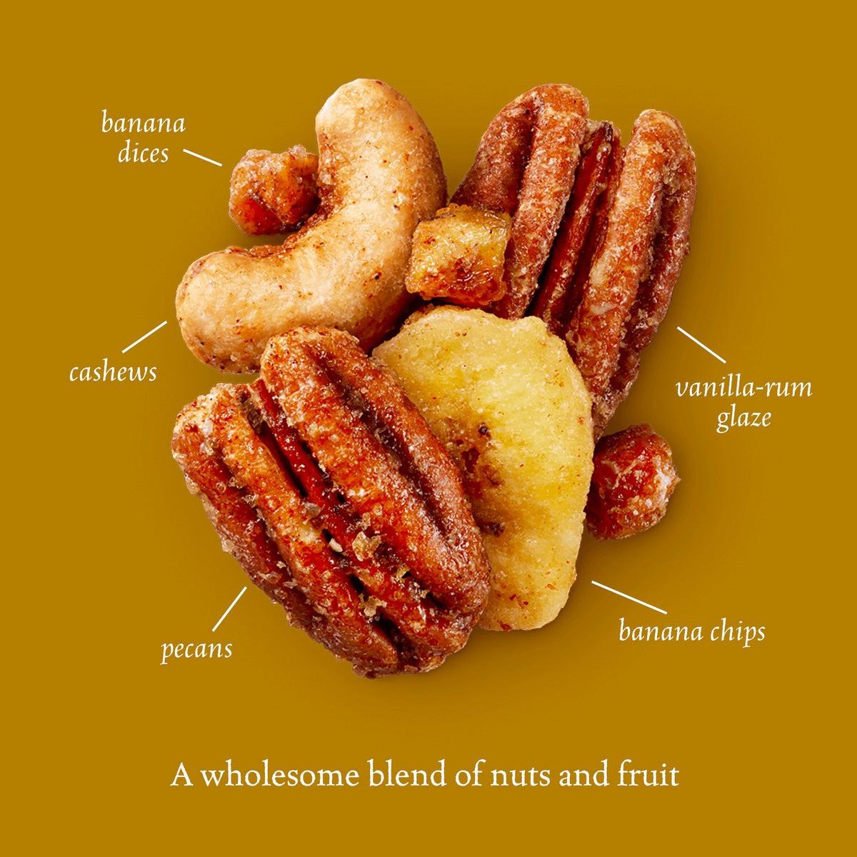 Sahale Snacks glaze close-up showing vanilla-rum coating
